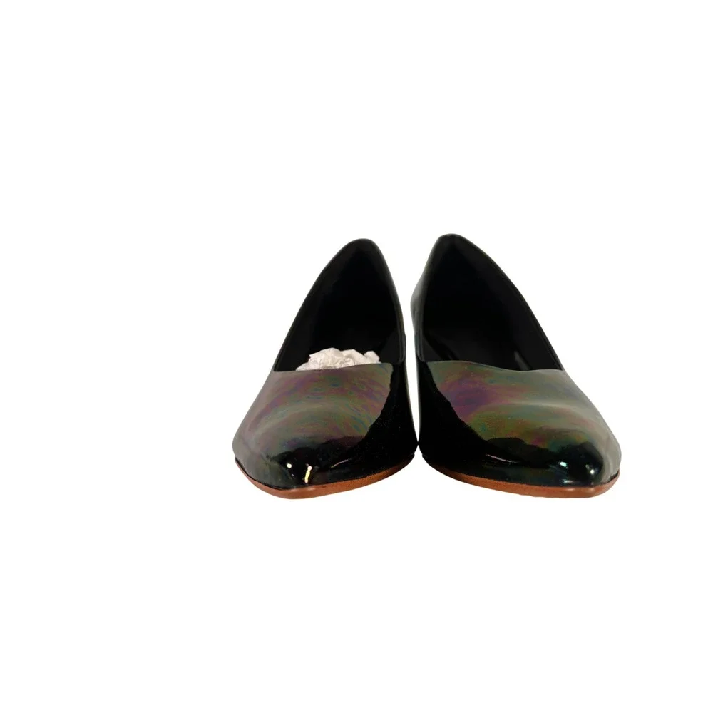 Clarks Laina55 Court2 Black‎ Interest iridescent Women's Size 8.5 Heels